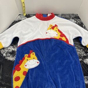 VTG 80s Baby Togs Giraffe Velvet Sleeper sz 6-9 Months  Long Sleeve